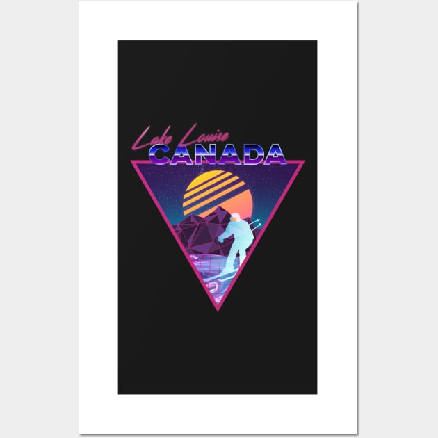 Retro Vaporwave Ski Mountain | Lake Louise Canada | Shirts, Stickers, and More! Wall Art by KlehmInTime